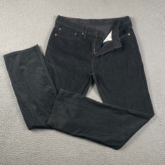 Levi's 514 Slim Straight Corduroy Pants Men's 34x32 Charcoal Gray - Picture 1 of 12
